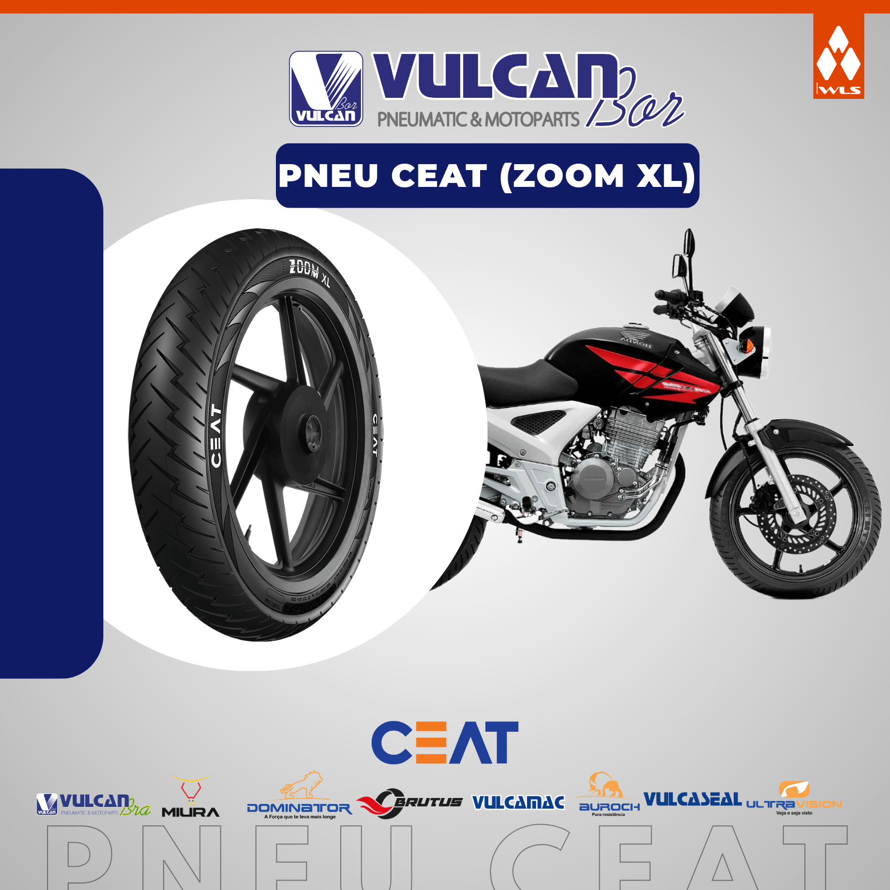 Pneu p/ moto aro 17 * 130/70-17 - tras. cbx250 twister (zoom xl) - s/câm.